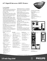 Preview for 2 page of Philips MatchLine 60PP9502 Specification Sheet