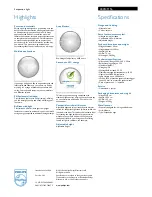 Preview for 2 page of Philips myLiving 40414/11/16 Specification Sheet