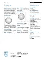 Preview for 2 page of Philips myLiving 40588/17/16 Specification Sheet