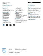 Preview for 2 page of Philips Perfect replacement SRP2003 Specifications