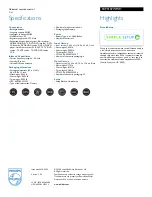 Preview for 2 page of Philips Perfect replacement SRP5107WM Specifications