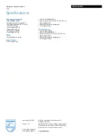 Preview for 2 page of Philips Perfect replacement SRU5107 Specifications