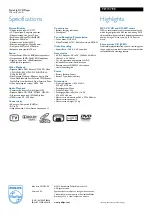 Preview for 2 page of Philips PET737 Specifications