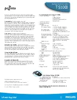 Preview for 2 page of Philips Pronto TS1000 Specifications