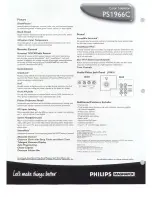 Preview for 2 page of Philips PS1966C Specifications