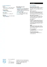 Preview for 2 page of Philips PSC 605 Specifications