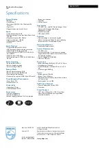 Preview for 2 page of Philips SA3125 Specifications