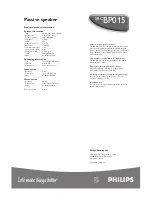 Preview for 2 page of Philips SBC BP015 Specifications