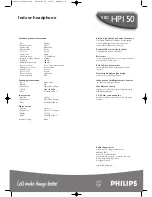 Preview for 2 page of Philips SBCHP150 Specification Sheet