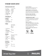 Preview for 2 page of Philips SBCRU410 Specifications