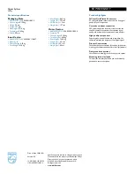 Preview for 2 page of Philips SDW5010GN Specifications