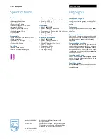 Preview for 2 page of Philips SHE2610 Specification Sheet