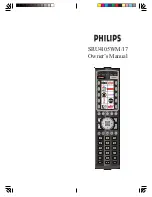 Philips SRU4105WM - Universal Remote Control Owner'S Manual preview