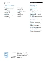 Preview for 2 page of Philips SWA3566W Specifications