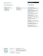 Preview for 2 page of Philips SWV3514W Specification Sheet