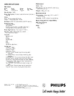 Preview for 2 page of Philips TL24A5T Specifications