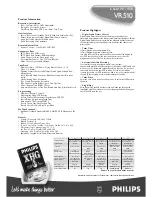 Preview for 2 page of Philips VR510 Specifications