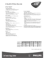 Preview for 2 page of Philips vr530 Specifications