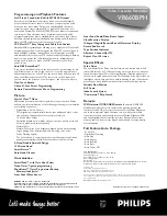 Preview for 2 page of Philips VR660BPH Specifications