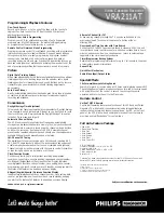 Preview for 2 page of Philips VRA211AT Specifications