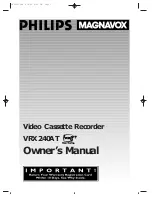 Philips VRX240AT Owner'S Manual preview