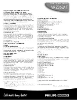 Preview for 2 page of Philips VRZ362AT Specifications