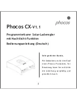 Preview for 3 page of Phocos CX-V1.1 User Manual