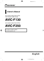 Pioneer AVIC-F130 Owner'S Manual preview