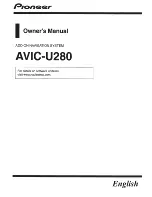 Pioneer avic-u280 Owner'S Manual preview