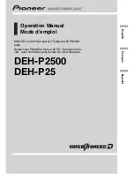 Pioneer DEH-P25 Operation Manual preview