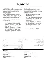 Preview for 2 page of Pioneer DJM-700 Specifications