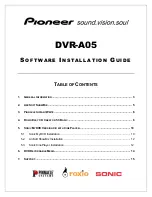 Pioneer DVR-A05 Software Installation Manual preview