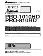 Preview for 1 page of Pioneer Elite PRO-1010HD Service Manual