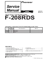 Preview for 1 page of Pioneer F-208RDS Service Manual