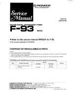 Pioneer F-93 Service Manual preview