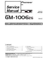 Pioneer GM-1006ZG Service Manual preview