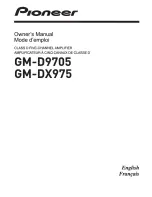 Pioneer GM-D9705 Owner'S Manual preview