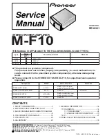 Pioneer M-F10 Service Manual preview