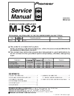 Preview for 1 page of Pioneer M-IS21 Service Manual