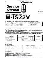 Preview for 1 page of Pioneer M-IS22V Service Manual