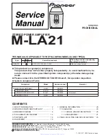 Pioneer M-LA21 Service Manual preview