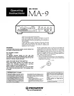 Pioneer MA-9 Operating Instructions Manual preview