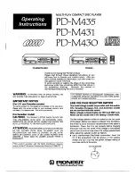 Preview for 1 page of Pioneer PD-M430 Operating Instructions Manual