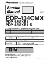 Pioneer PDP 434CMX Service Manual preview