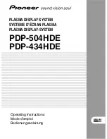 Preview for 1 page of Pioneer PDP 434HDE Operating Instructions Manual