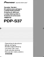 Pioneer PDP-S37 Operating Instructions Manual preview