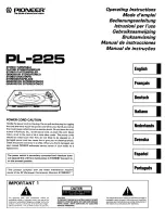 Pioneer PL-225 Operating Instructions Manual preview