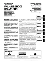 Pioneer PL-990 Operating Instructions Manual preview