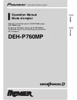 Pioneer Premier DEH-P760MP Operation Manual preview