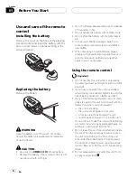 Preview for 8 page of Pioneer Premier DEH-P760MP Operation Manual